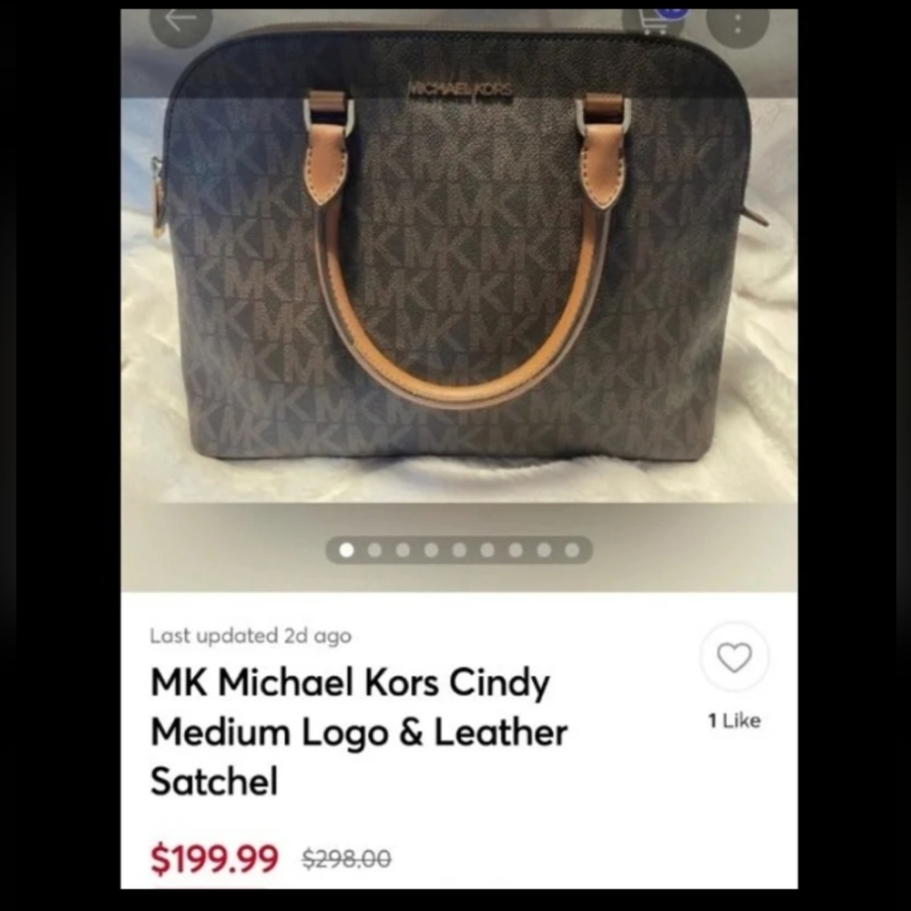 Genuine MMK Leather Dome Sachel Handbag W  Shoulderbag Strap Clean